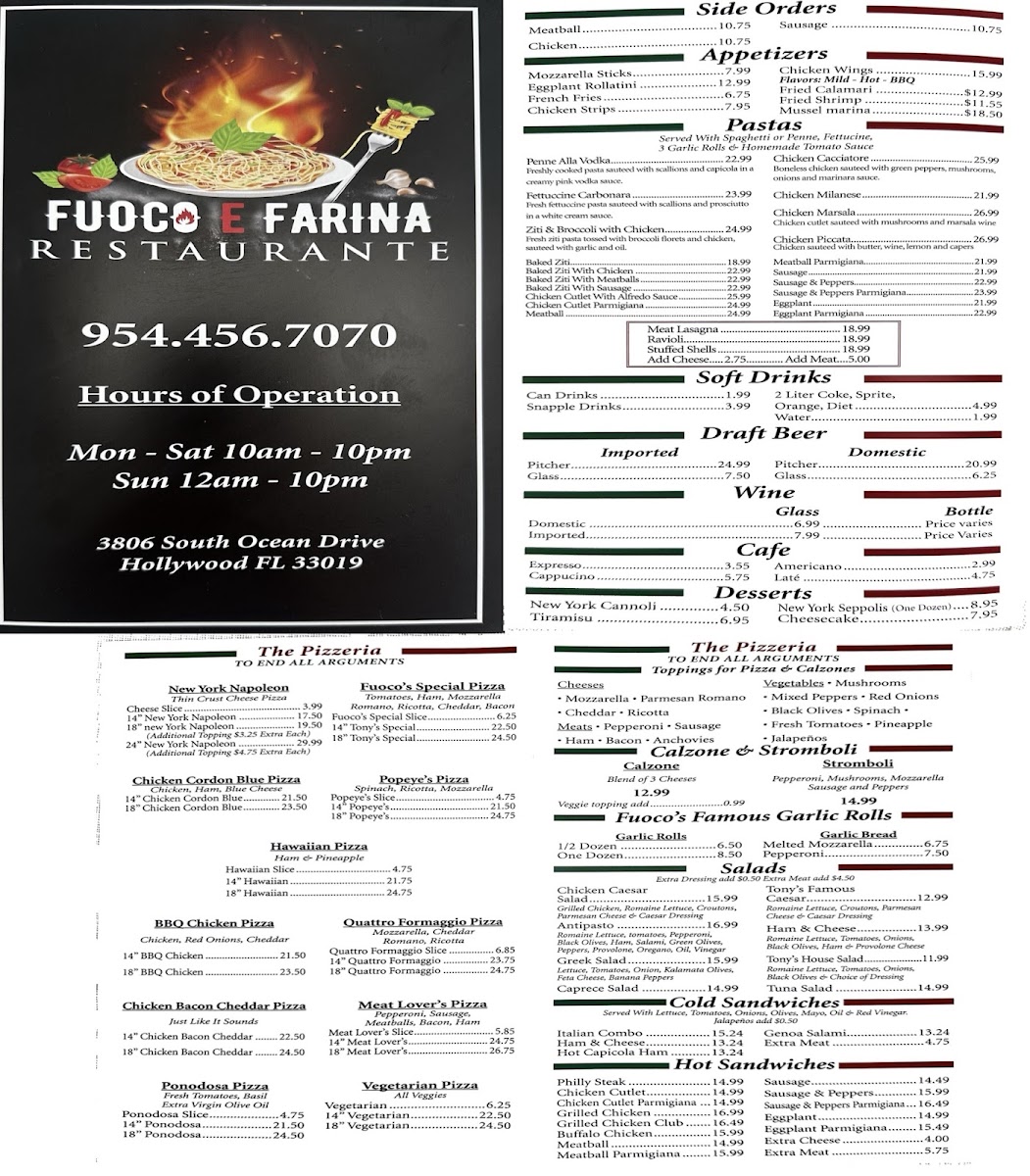 Fuoco e Farina Restaurante Menu - Image 1